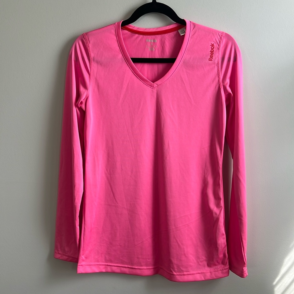 Reebok pink long sleeve athletic shirt